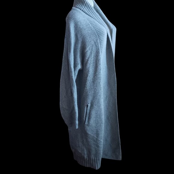 Women's Small Gap Long Cardigan Sweater Gray Open Front Ribbed Knit Womens S - Picture 3 of 8